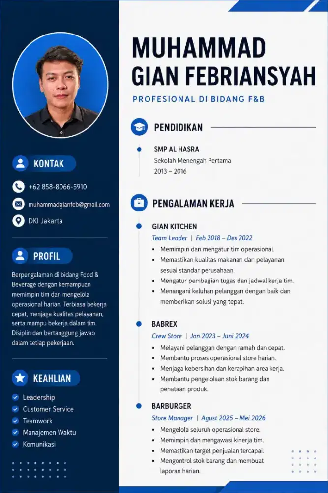 Mencari pekerjaan di bidang FNB yg cocok dengan kemampuan dan keahlian