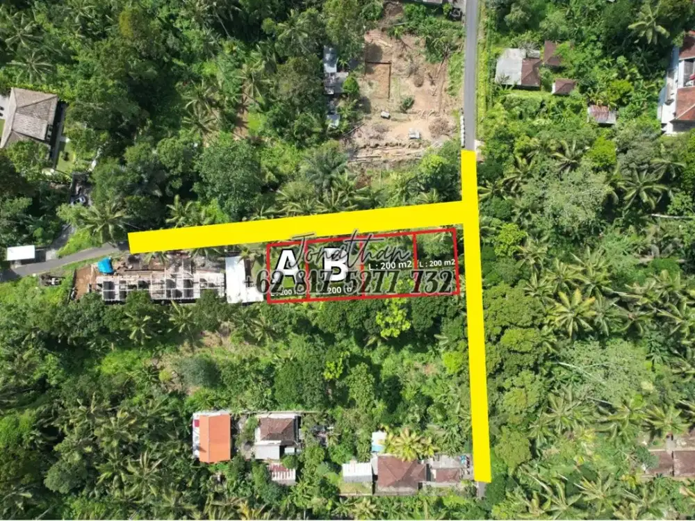 Dijual Tanah SHM Pinggir Jalan Raya 2 Are di Br. Sema Payangan Ubud Bali