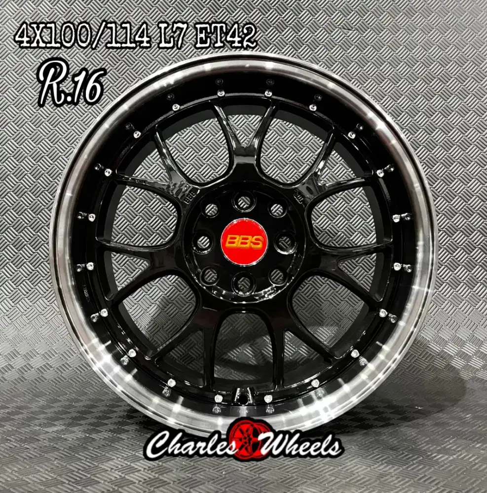 VELG BBS RING 16 HITAM LIPS POLISH