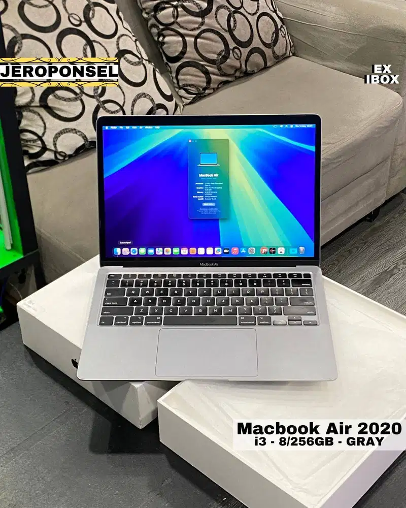 MACBOOK AIR 2020 13” i3 8/256GB EX IBOX ORIGINAL GARANSI FULL SET ADA