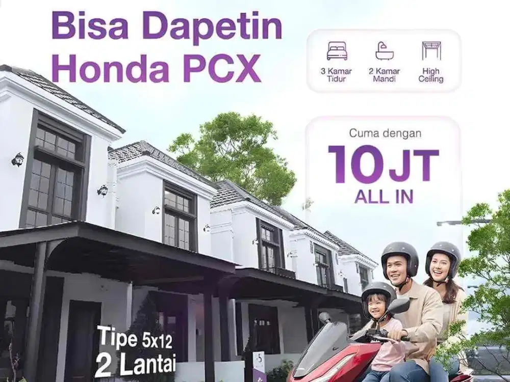 rumah siap huni , 10 juta all in , free Dp , free biaya kpr , free biaya surat2 , free honda pcx tanpa di undi