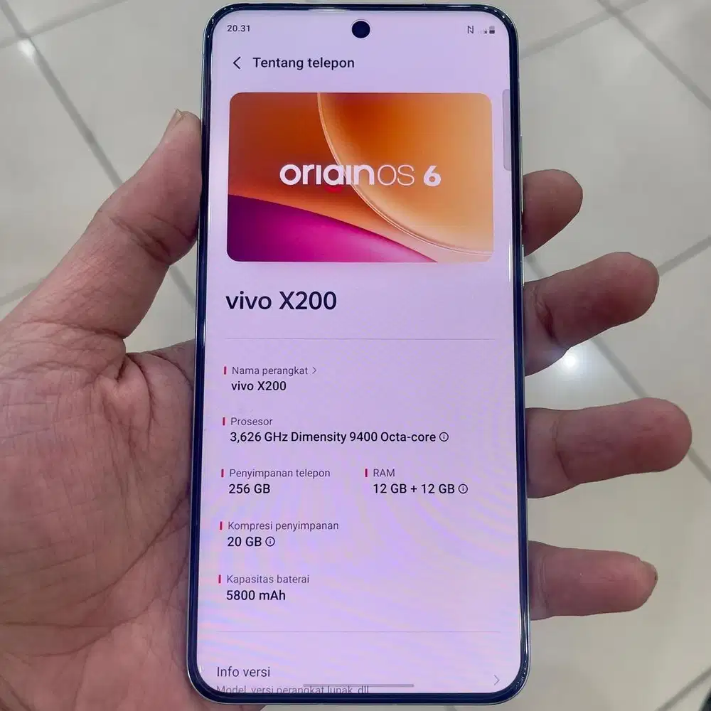 Vivo x200 ram 12 / 256 resmi fullset original garansi