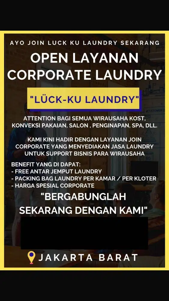 BUKA KEMITRAAN JASA LAUNDRY KOST / PENGINAPAN / KONVEKSI / SALON / SPA
