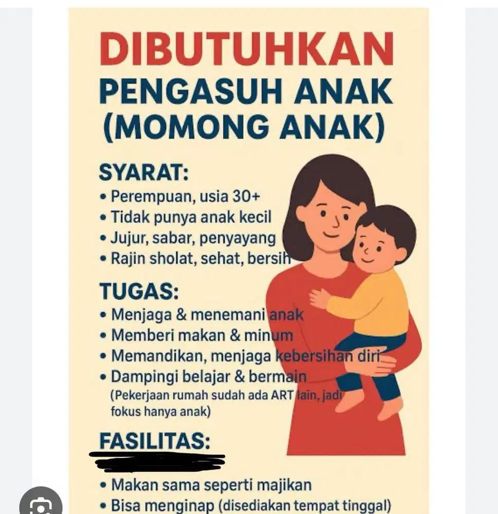 Cari art khusus momong anak 1 thn  4 bulan