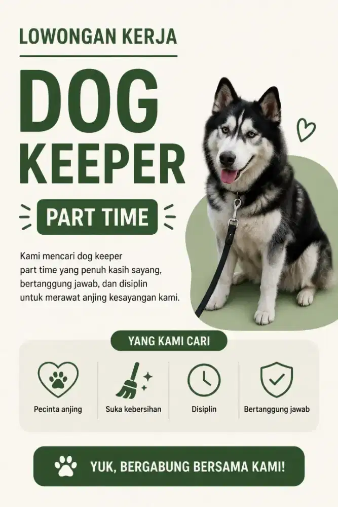 Part time dog keeper