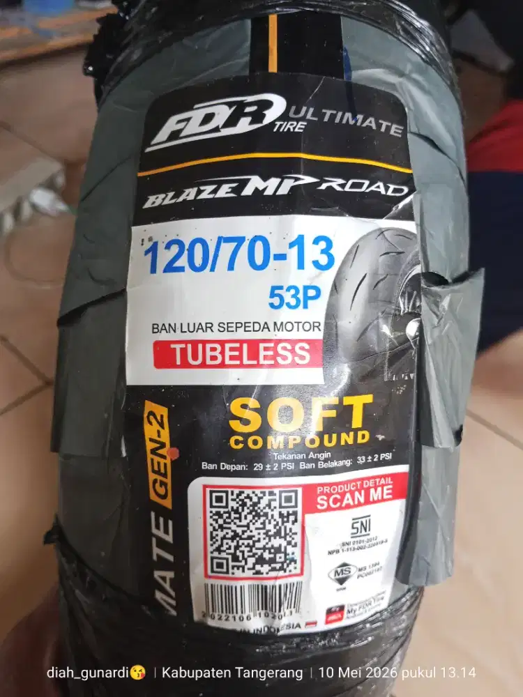 Ban FDR 120/70-13, Soft Compound