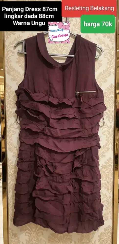 dress ungu dress wanita