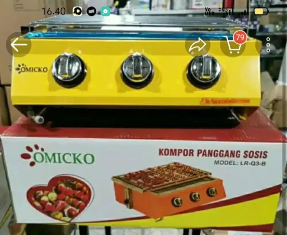 dijual kompor panggang 3 tungku kondisi baru