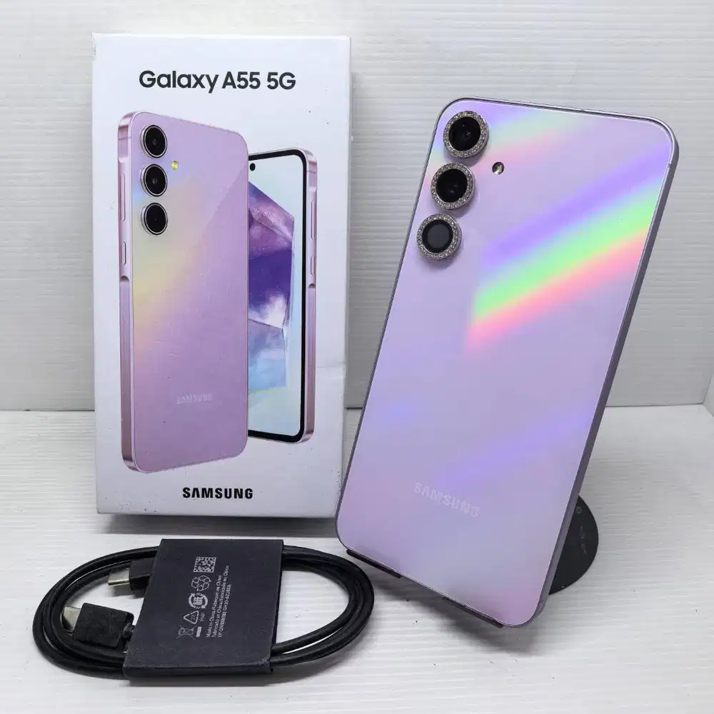 MULUS SAMSUNG GALAXY A55 5G 8/256 LILAC FULLSET SEIN RESMI LENGKAP