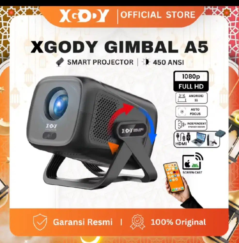 SMART PROJEKTOR XGODY GIMBAL A5