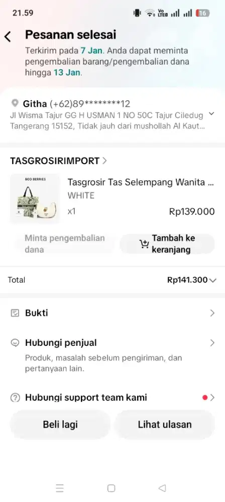 Tas grosir import warna putih