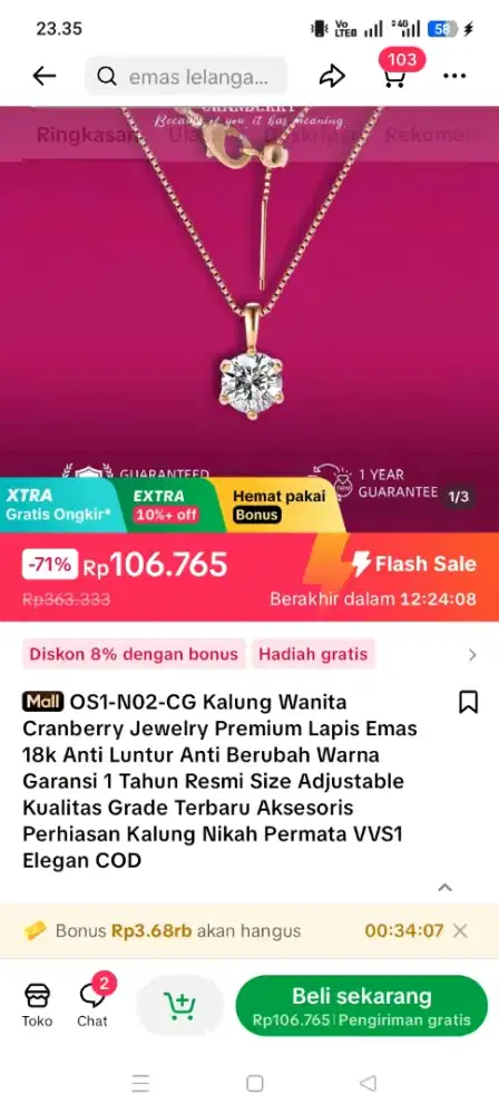 Kalung wamita dari cranberry mall