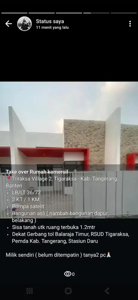 Take Over Rumah Komersil MURAH