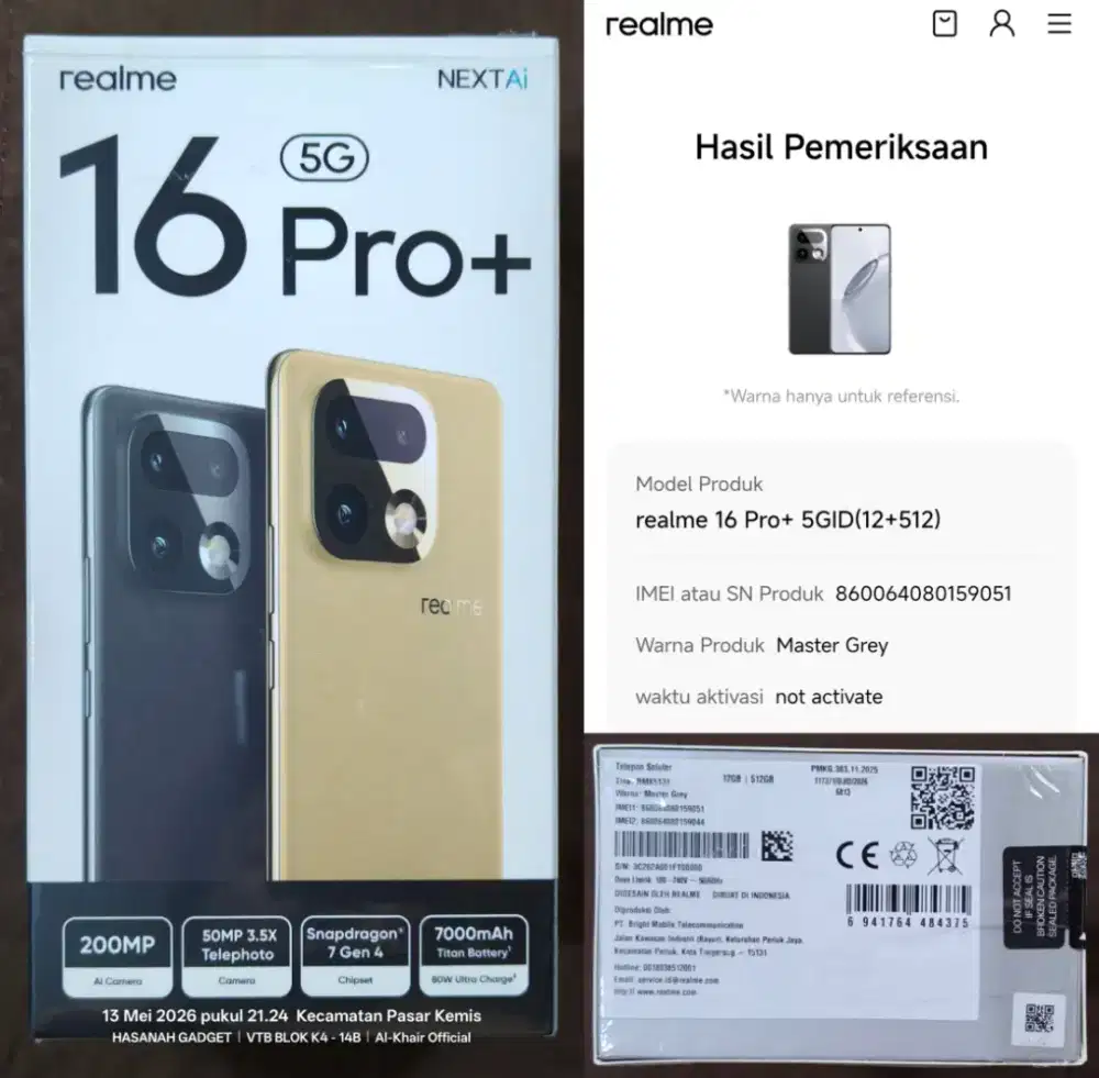 Realme 16 Pro+ 5G 12/512 GB GARANSI RESMI FRESH BARU ORIGINAL 512GB
