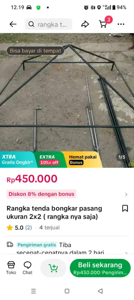 Dijual Rangka Besi Tenda Jualan