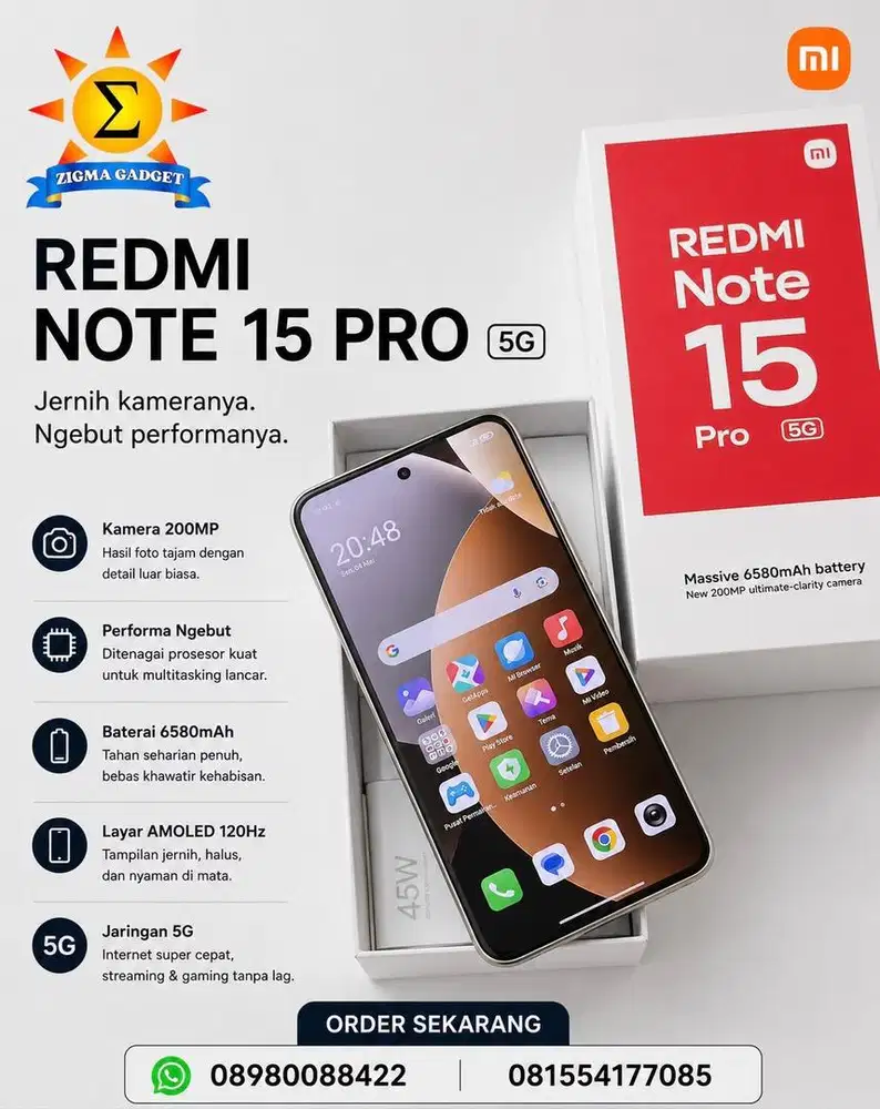 Redmi Note 15 Pro 5G 12/512 Mulus Fullset Original