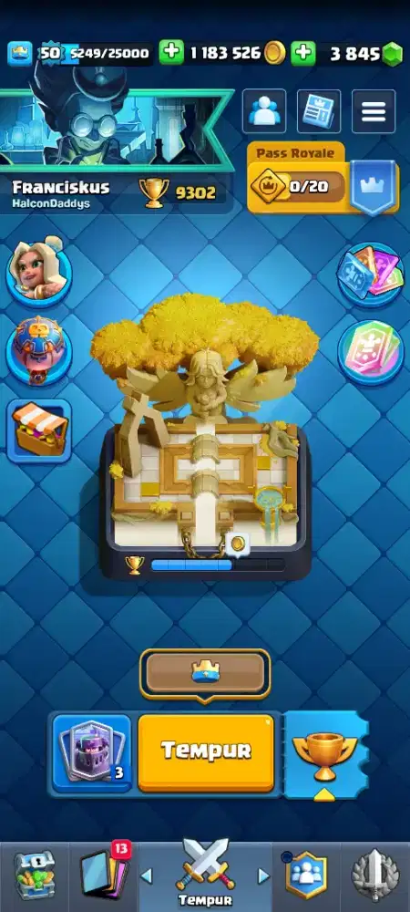 Akun Clash Royale Arena 23 (Bonus COC TH 12)
