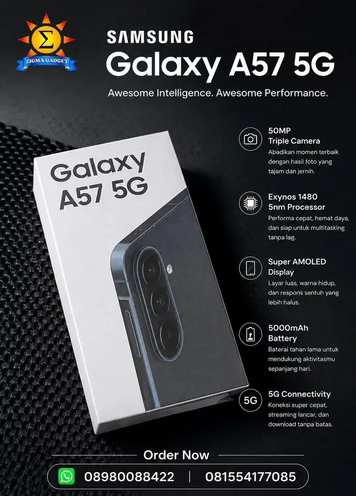 Samsung A57 5G Sein 8/256 Fress New/Baru