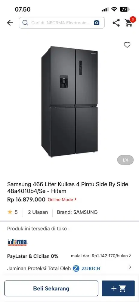 kulkas sbs 4pintu