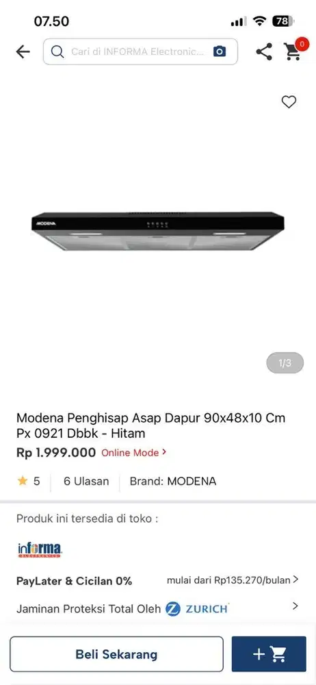 cooker hood modena