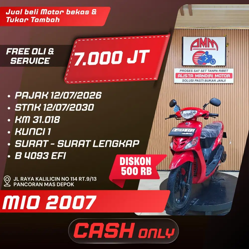 MIO 2007 PAJAK HIDUP CASH ONLY ALISTA