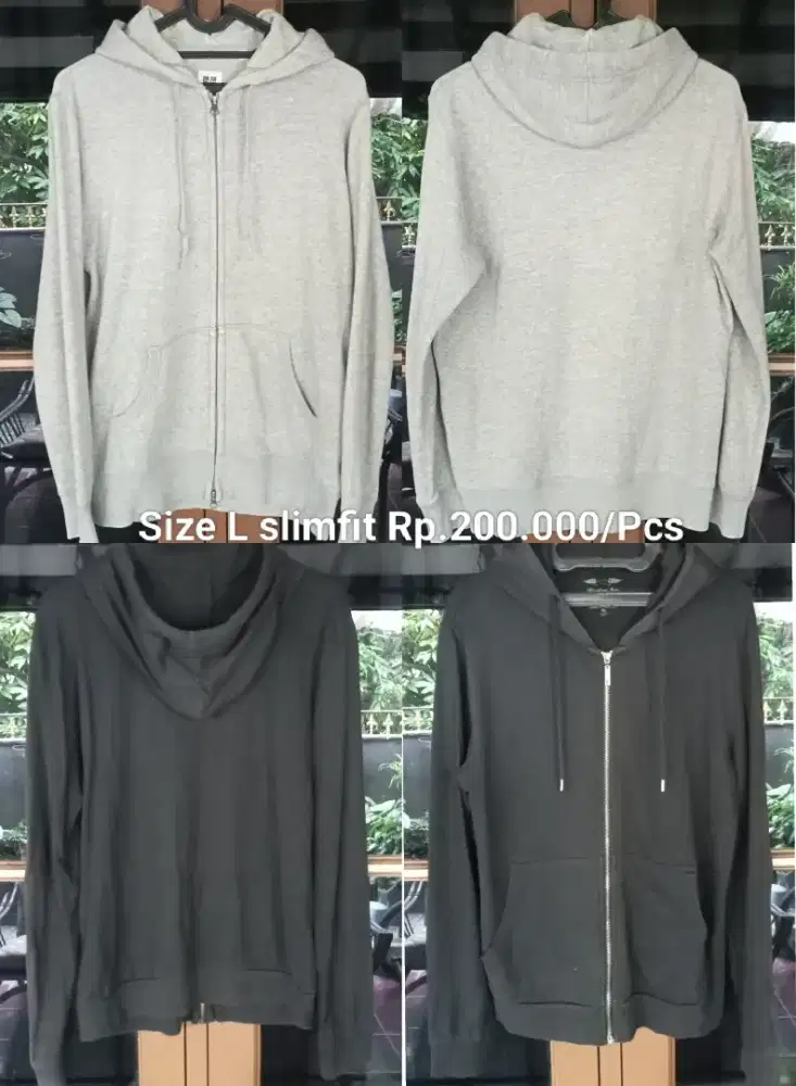Jaket sweater hoodie slimfit Uniqlo & Bangbang size L
