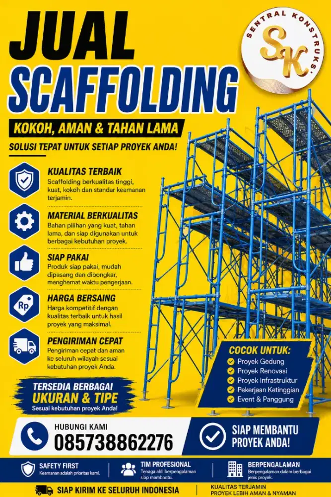 Scaffolding tinggi 170cm tebal berkualitas