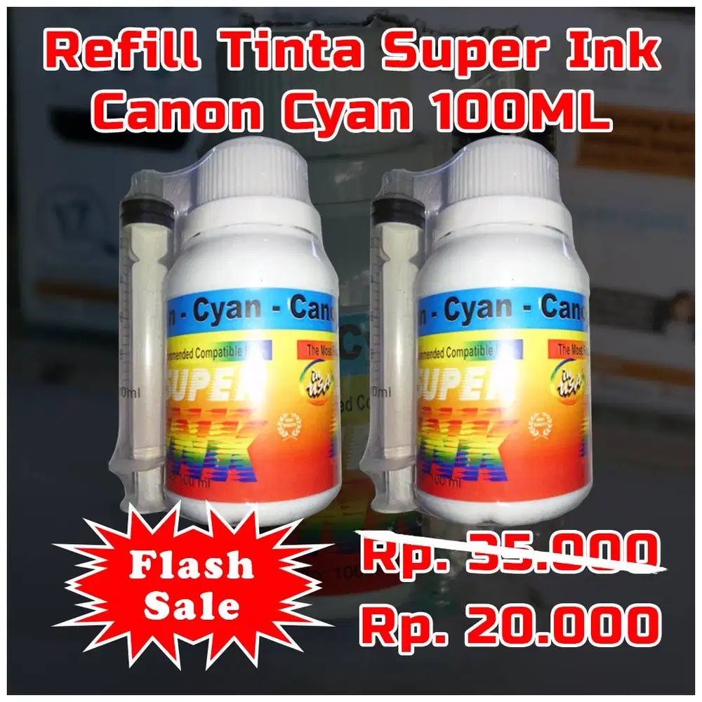 Flash Sale - Refill Tinta Super Ink Canon Cyan 100ML