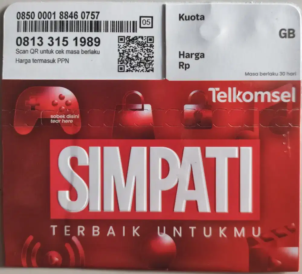 Kartu perdana simpati cantik tahun lahir