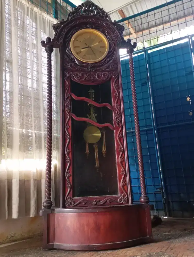 Jam jati Jepara asli antiq besar super berat