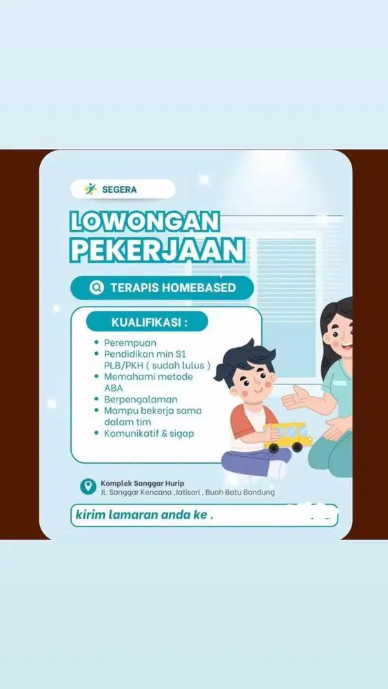 Dicari segera Terapis Homebase