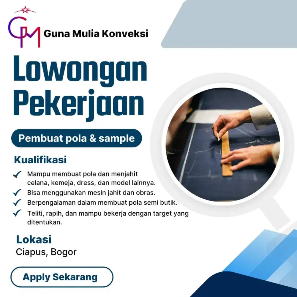 Pembuat pola dan sample (pattern maker)
