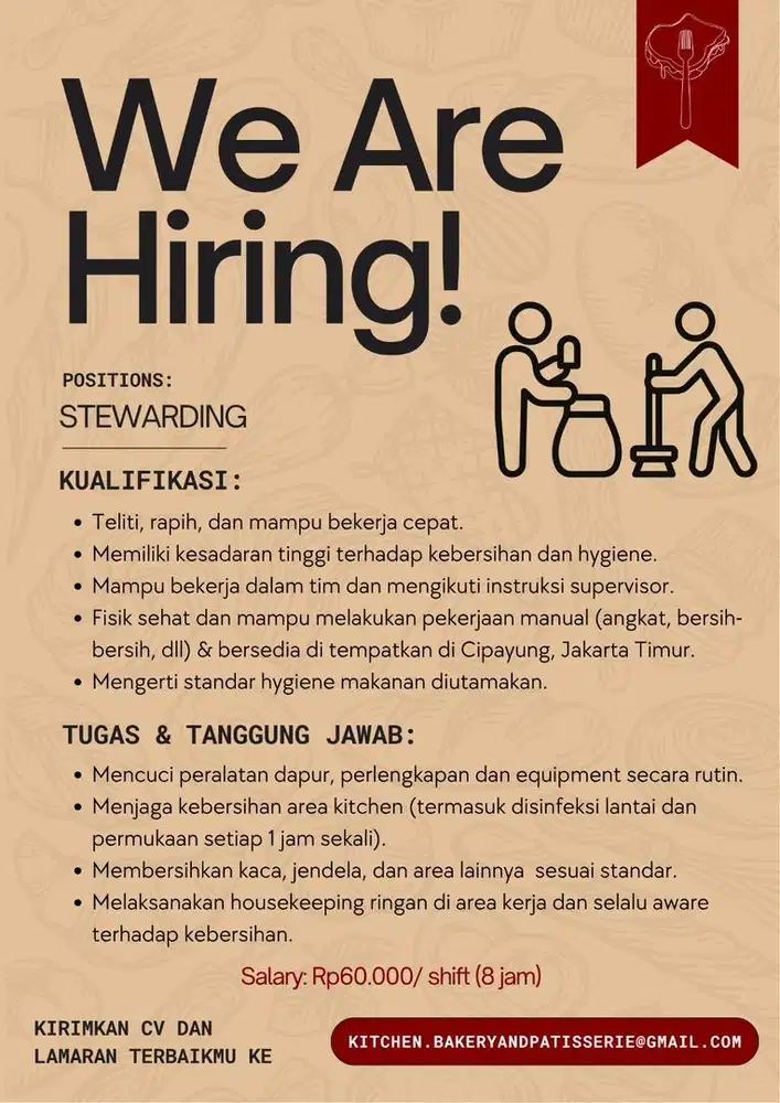Dibutuhkan Segera! Posisi Stewarding