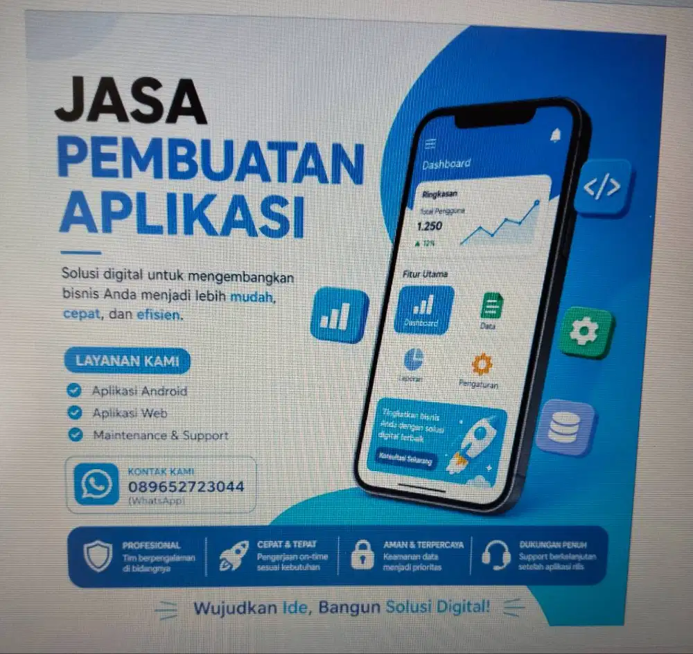 Jasa Pembuatan Aplikasi Web, Mobile & Sistem Custom Profesional