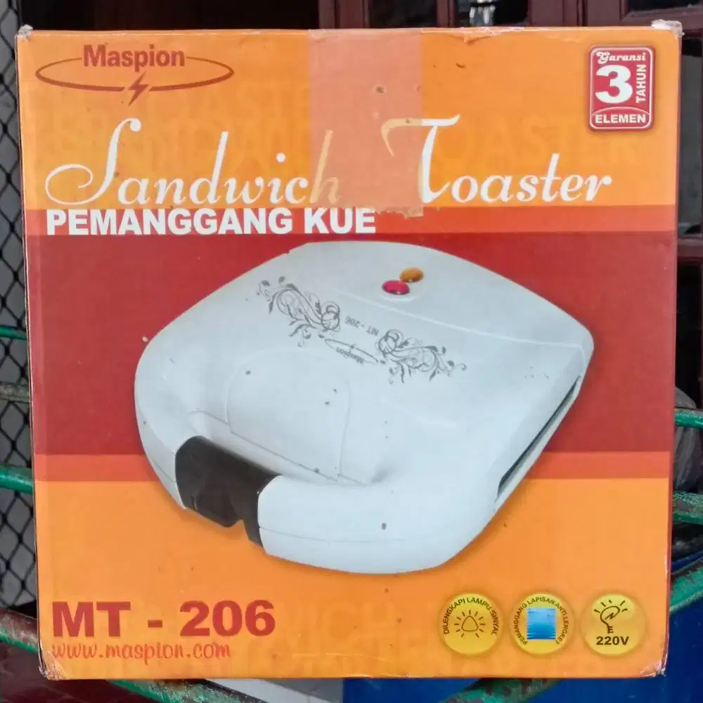Maspion Sandwich Toaster (Pemanggang roti) - MT-206