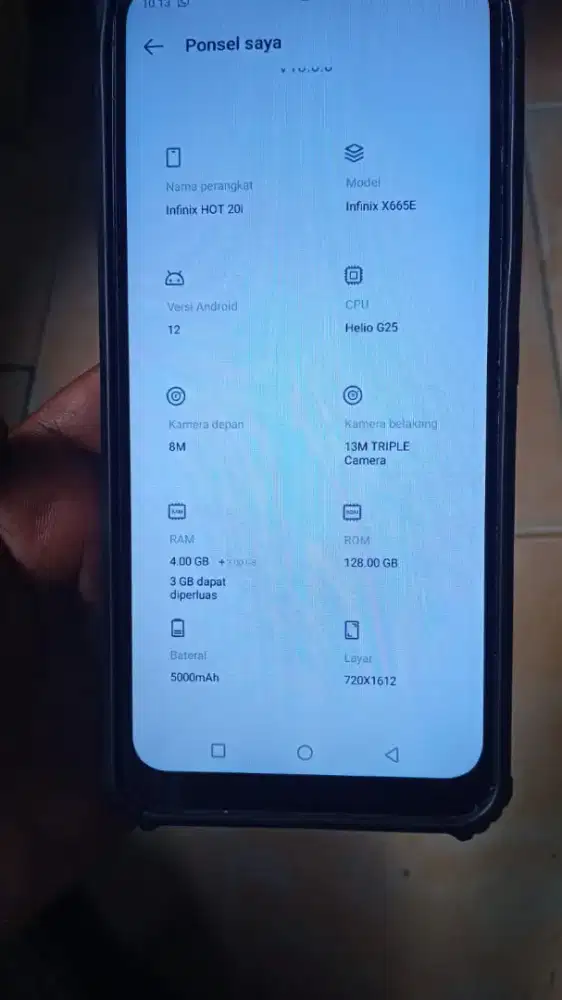 Infinix hot 20i ram 4+3 / 128
