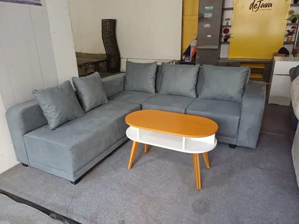 Ready sofa L minimalis hugo. Free antar jogja