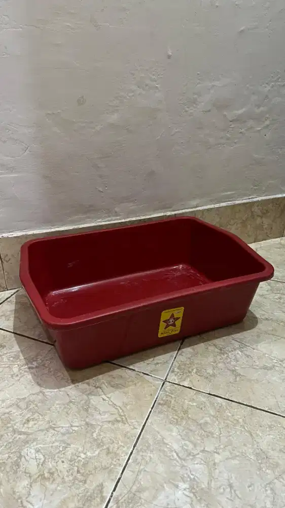Bak Plastik Serbaguna Merah Tebal 42x31x14 cm | Tempat Cuci