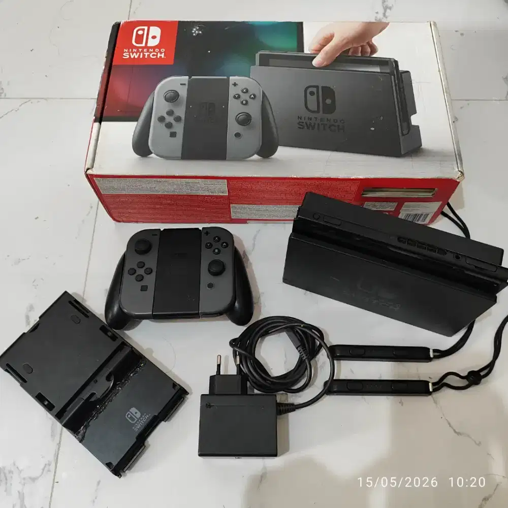 Nintendo Switch V1 Atmos Grey Fullset 128 Gb