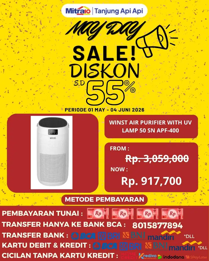 WINST AIR PURIFIER WITH UV LAMP 50 SN APF-400