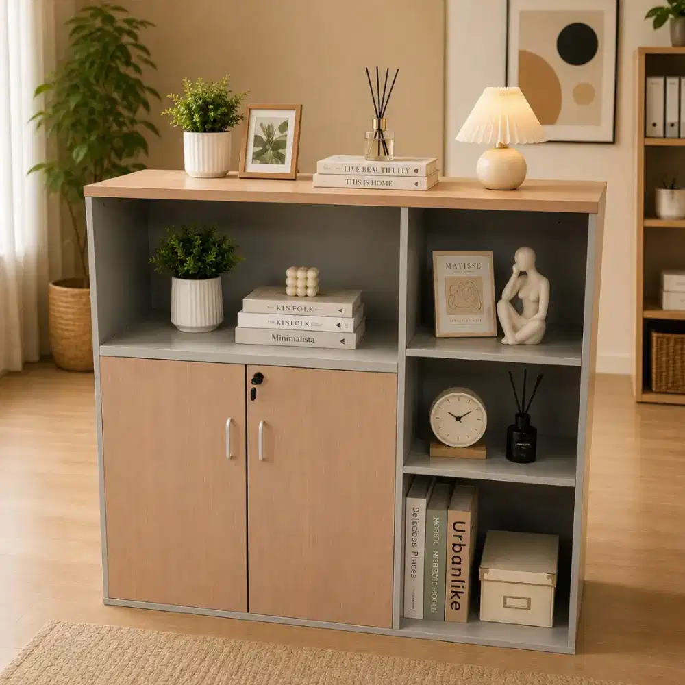LEMARI KANTOR MINIMALIS | KABINET PENYIMPANAN | RAK MODERN SERBAGUNA