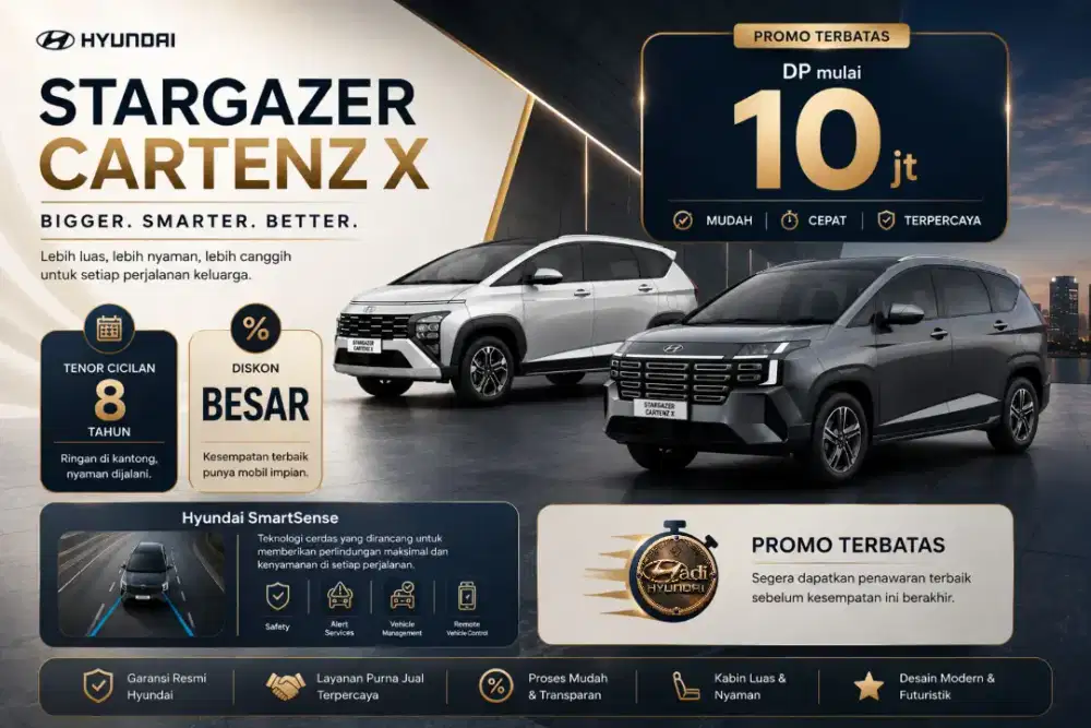 Hyundai Stargazer Cartenz x mobil Baru 2026 essential prime ivt active