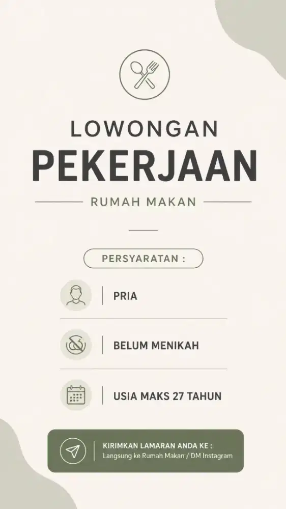 Lowongan kerja rumah makan