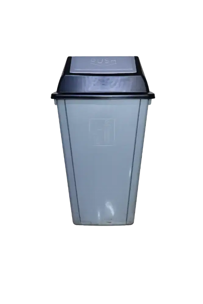 Tempat Sampah Push Bin Minimalis Abu-Abu Hitam | Tutup Ayun Elegan