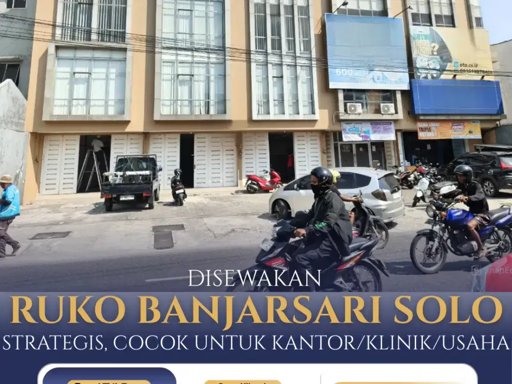 Disewakan Ruko Prestisius 3 Lantai Banjarsari Solo