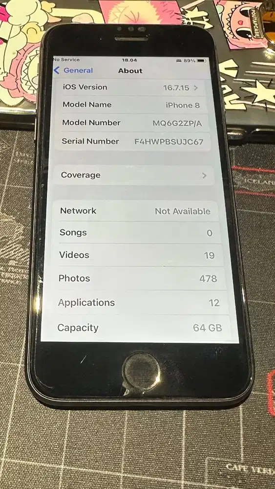 IPhone 8 64GB Black bekas mulus