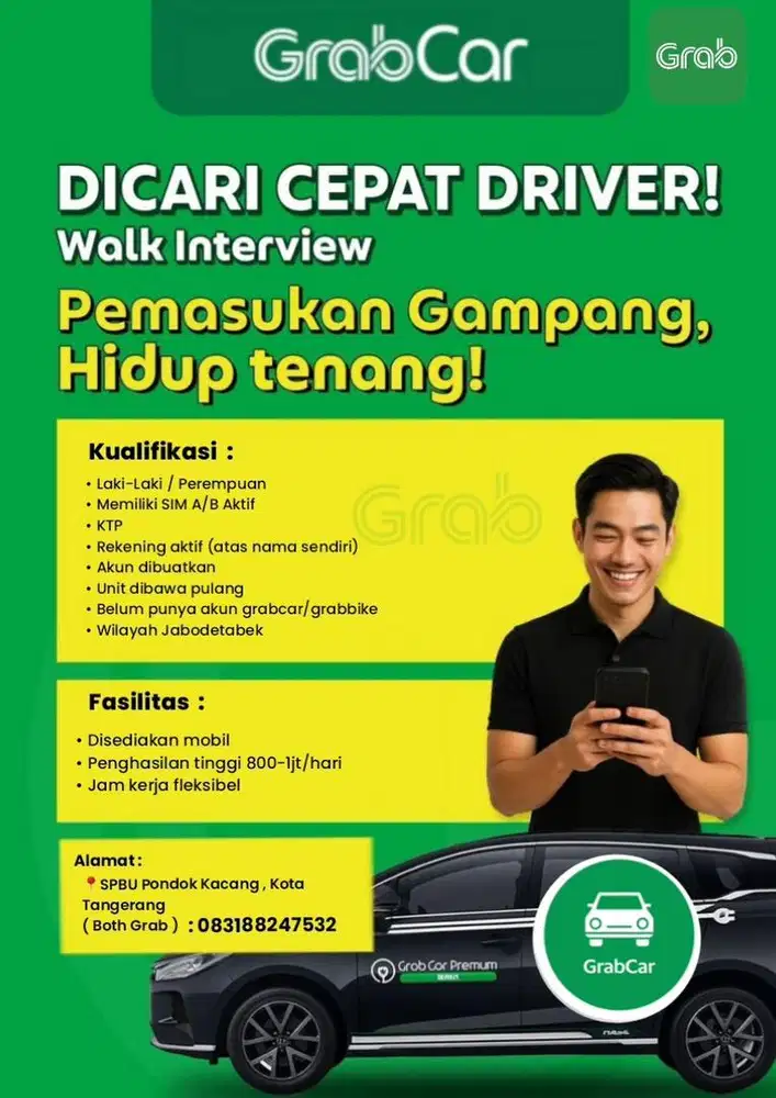 Lowongan driver online grab car