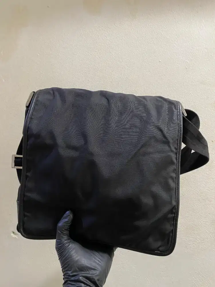 Tas selempang bally black kanvas original