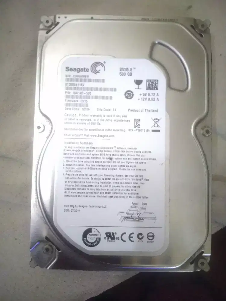 HDD 3.5 inc SEAGATE 500mb