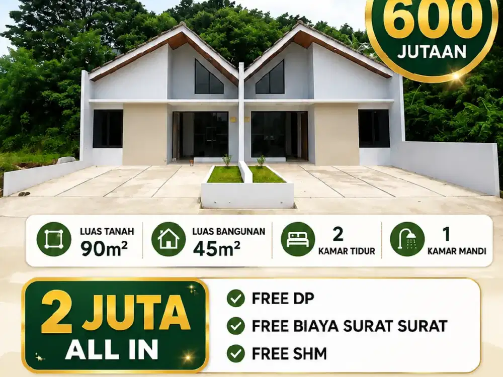 RUMAH 1 LANTAI TANAH LUAS 90 M SIAP HUNI PONDOK GEDE